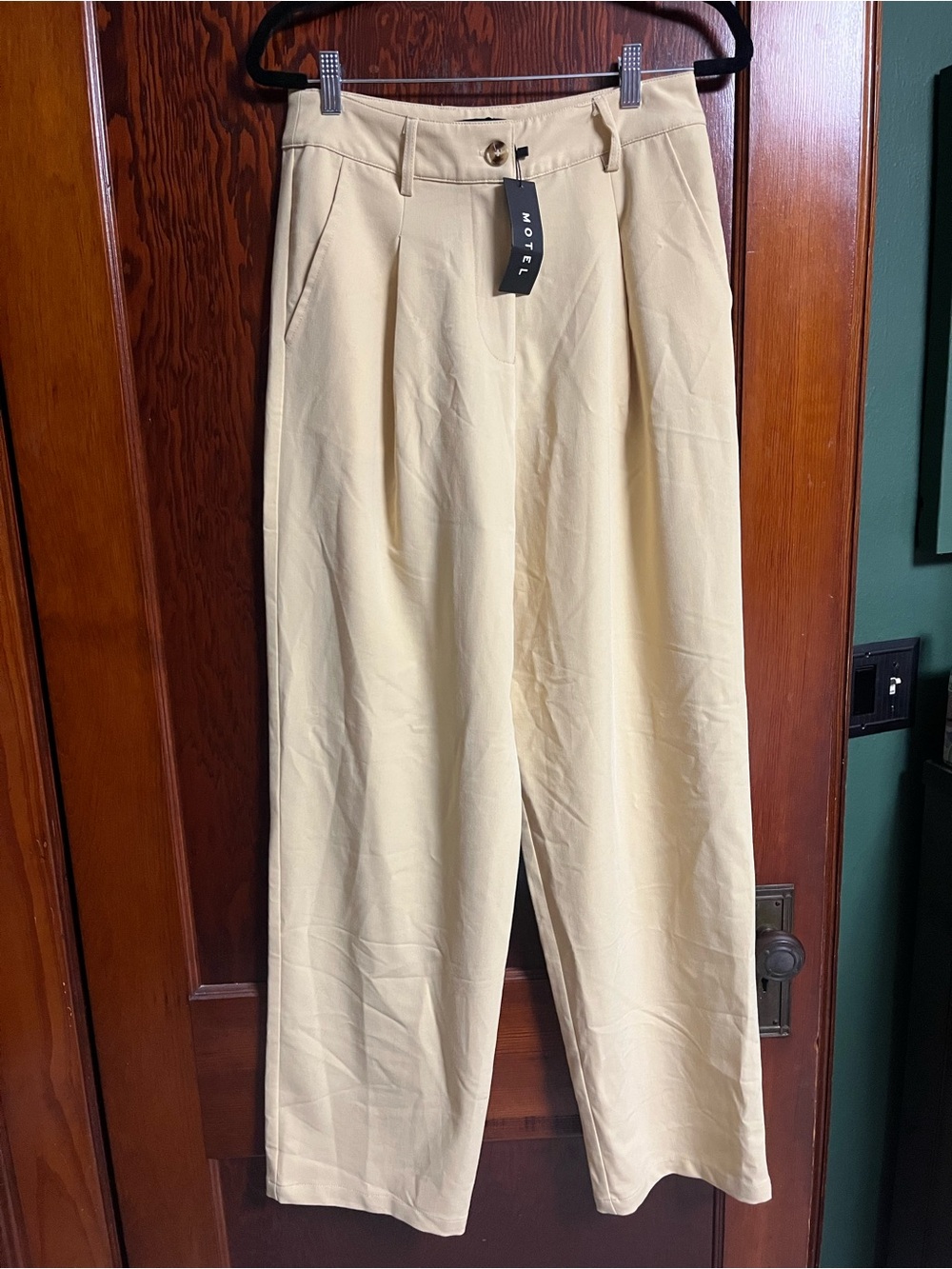 Motel Sakila Cream Trousers- Buttercream Yellow NWT